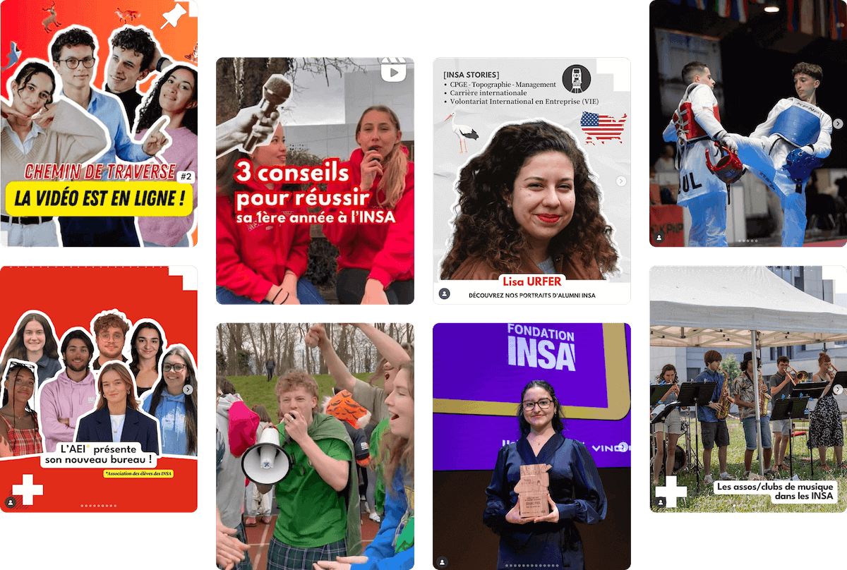 Mosaïque de photos Instagram du groupe INSA